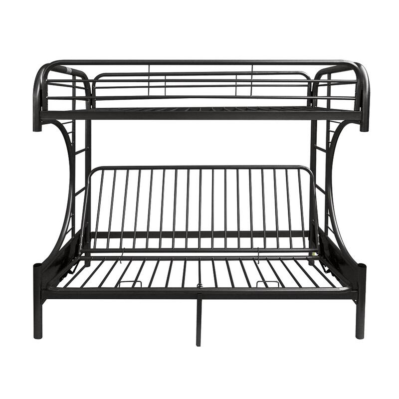Lunar Black Twin XL over Queen and Futon Bunk Bed