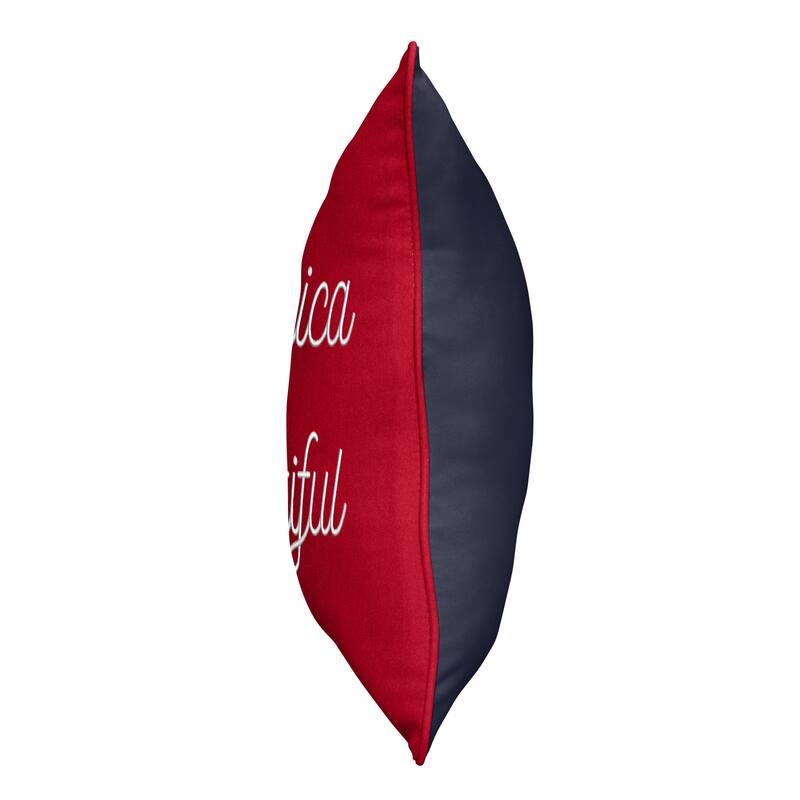 Mozaic Embroidered America the Beautiful Indoor/Outdoor Square Pillow