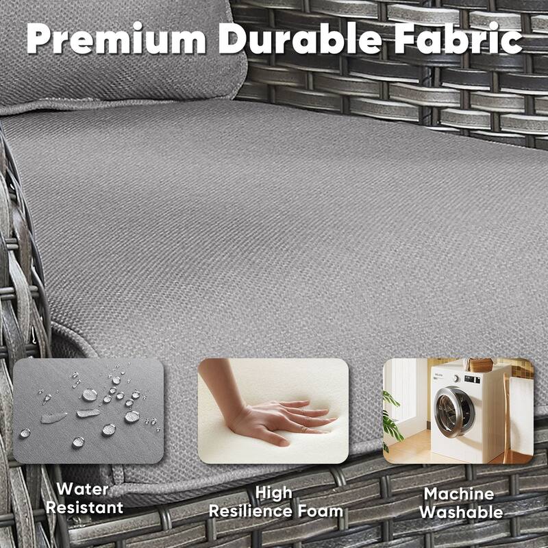 Outside Glider Chair with Cushion Grey-Grey - Grey