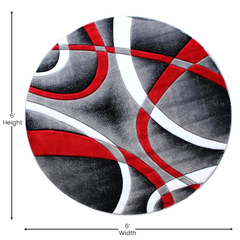 Modern Ribboned Design High-Low Pile Abstract Area Rug