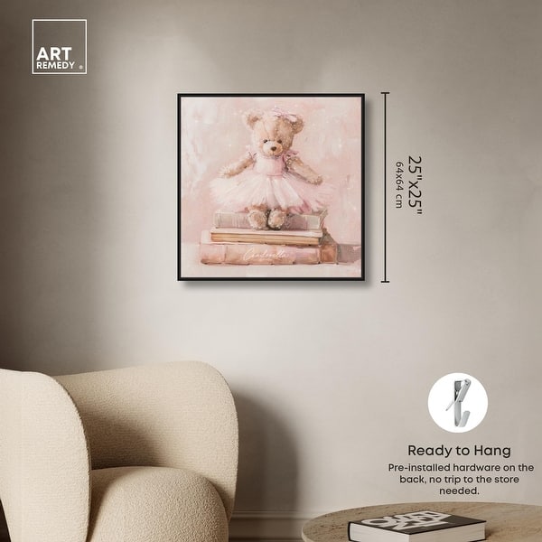 dimension image slide 2 of 24, Ballerina Teddy Books Canvas Kids Art Prints by Art Remedy