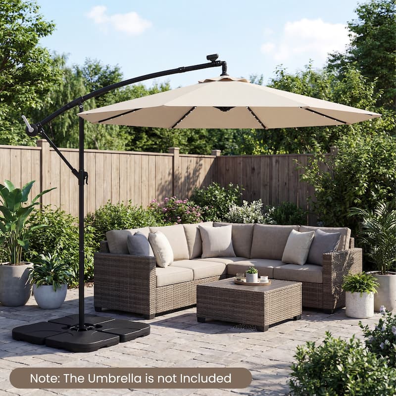 Gymax 4-Piece 164 LBS Water or Sand Filled Square Weight Plate Set