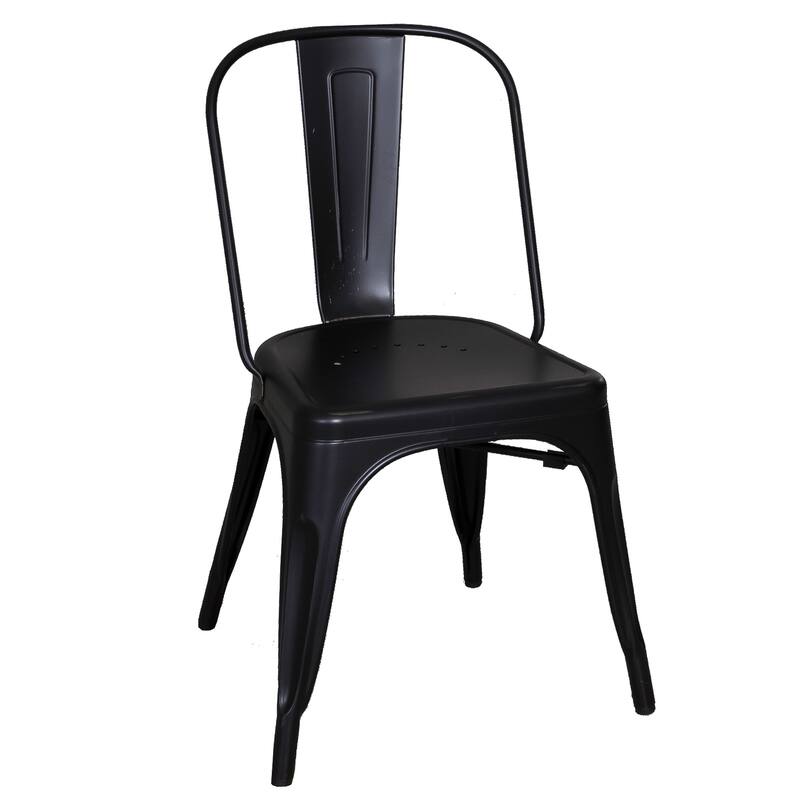 Vintage Series Distressed Metal Bow Back Side Chair - Antique White (Set of 4)