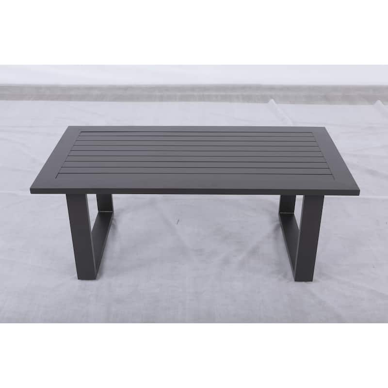 Atlantis Aluminum Frame Coffee Table in Brown - Brown