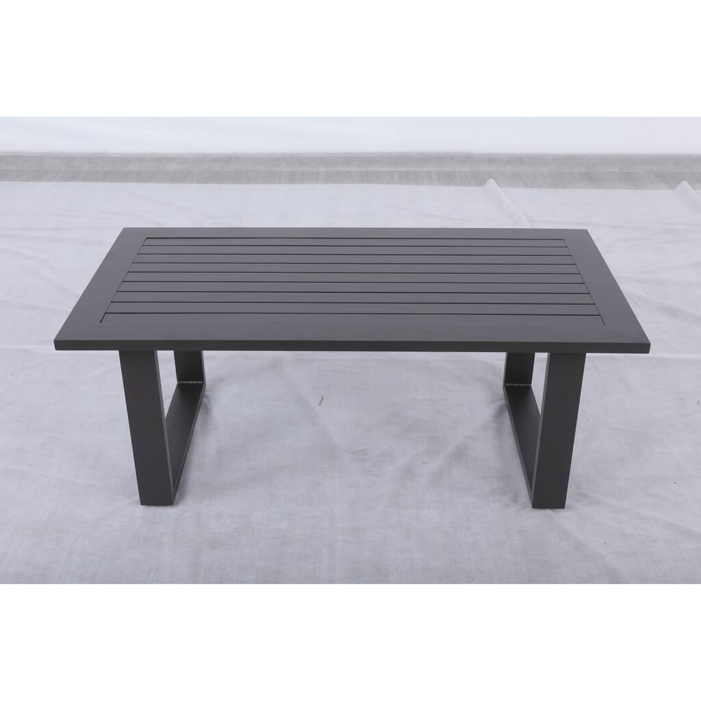 Atlantis Aluminum Frame Coffee Table in Brown