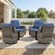 Option Gray Wicker with Blue Cushion