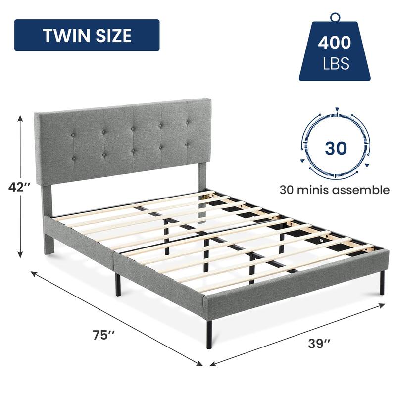 Modern Wooden Bed Frame With Headboard