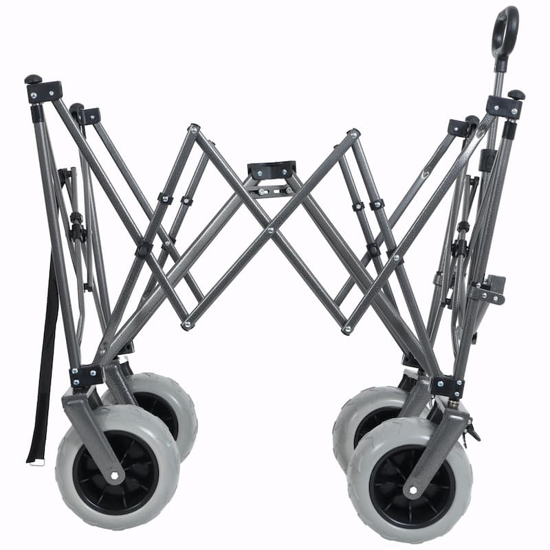 9" x 4" All-Terrain Balloon Wheels, 300L XL Heavy-Duty Folding Wagon Cart - 480lbs Capacity