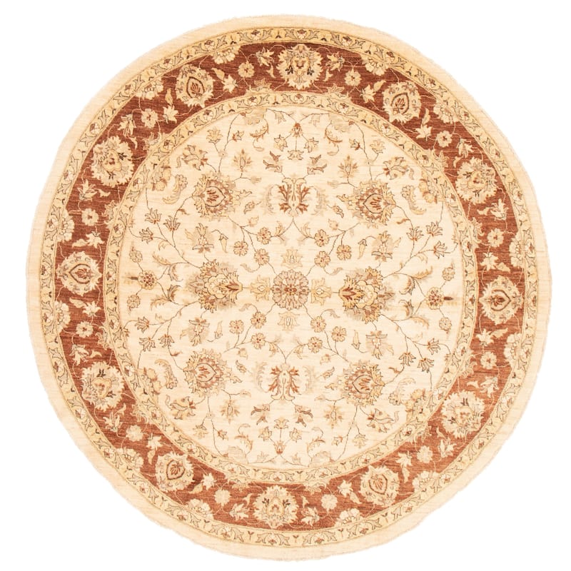 ECARPETGALLERY Hand-knotted Peshawar Oushak Cream Wool Rug - 8'10 x 9'2 - Cream - 8'10 x 9'2