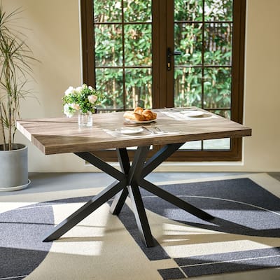 71in Pedestal Dining Table with Extension Leaf Crossed Legs