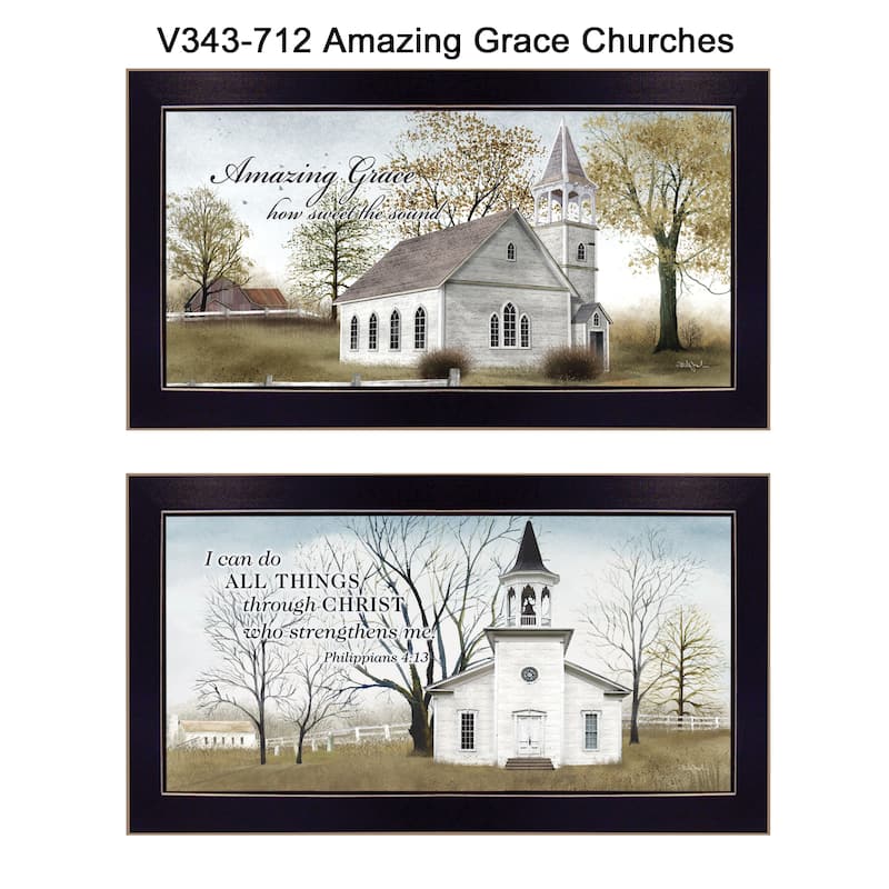 TrendyDecor4U Traditional "Amazing Grace Collection" 3-Piece Vignette by Billy Jacobs