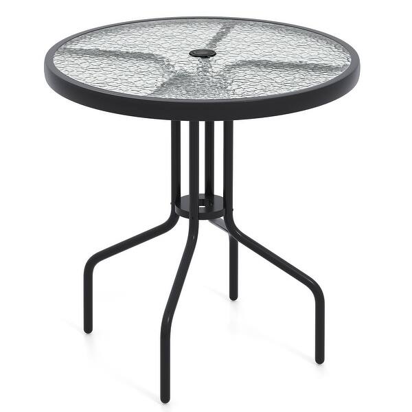 28 inch patio table with umbrella hole DIFY Bar Height Table, Walnut 28" Round Outdoor Pub 1.57" for Bistro, Garden, Poolside and Balcony : Patio, Lawn & Garden even on sunny days VICLLAX 8-10 Persons Metal Patio
