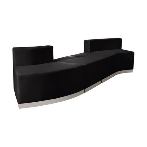 Offex 4 Piece Contemporary Black Leather Reception Configuration [OFX-237269-FF]