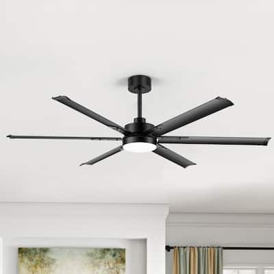 65-in Indoor Large LED Ceiling Fan with Light Remote (6-Blade)