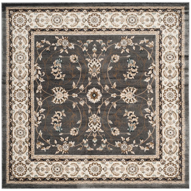 SAFAVIEH Lyndhurst Sydell Traditional Oriental Rug - 8' Square - Grey/Cream