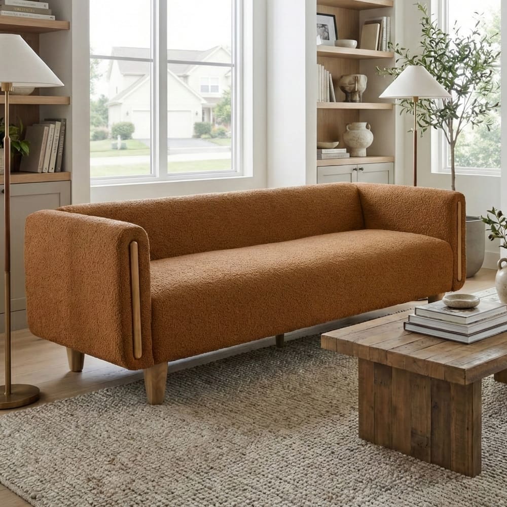 Christopher Knight Home - Soft Upholstered 78.7" 3-Seater Sofa with Rubberwood Legs