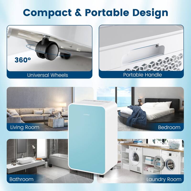 Costway Dehumidifier for Home Basement 32 Pints/Day 3 Modes Portable - See Details