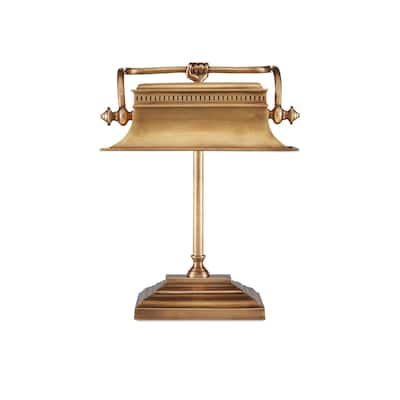 Currey & Company Malvasia Brass Desk Lamp - 19"h x 13.5"w x 6.25"d