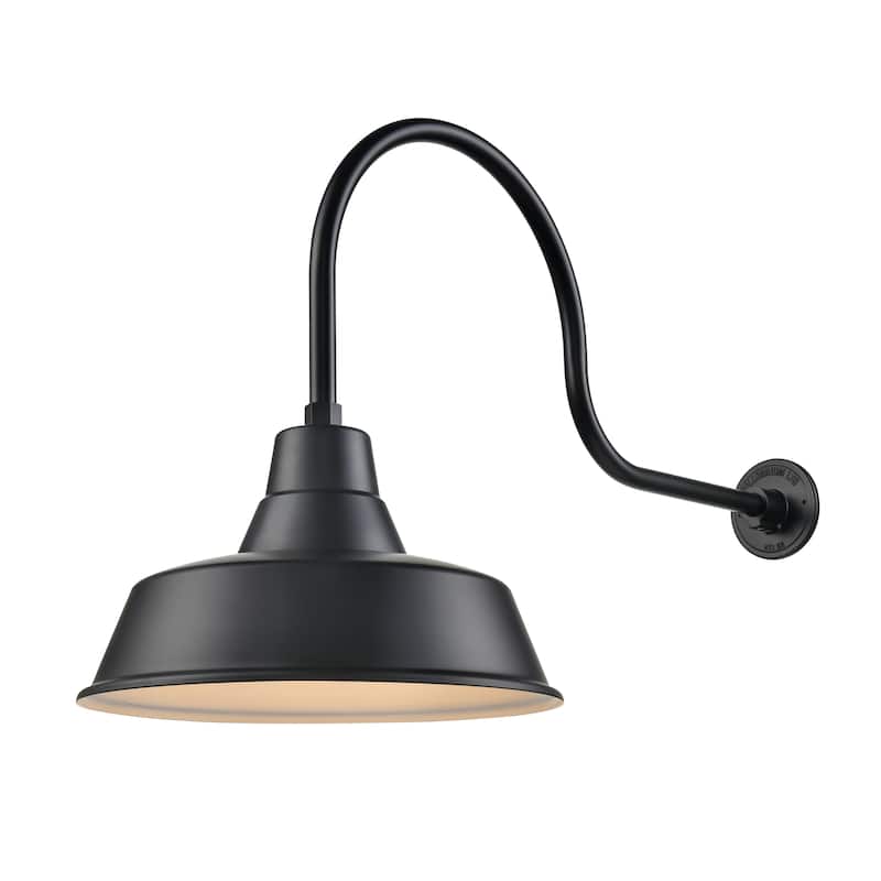 R Series 1-Light Classic Warehouse Shade Satin Black - Satin Black