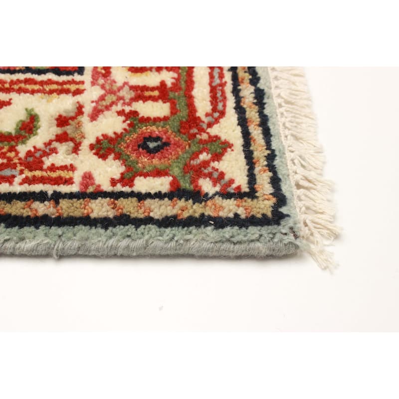 ECARPETGALLERY Hand-knotted Serapi Heritage Light Blue Wool Rug - 2'7 x 9'10