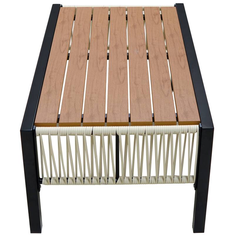 Outdoor Rattan Iron Sofa Set w/ Table,Waterproof,Rust-proof (Set of 4)