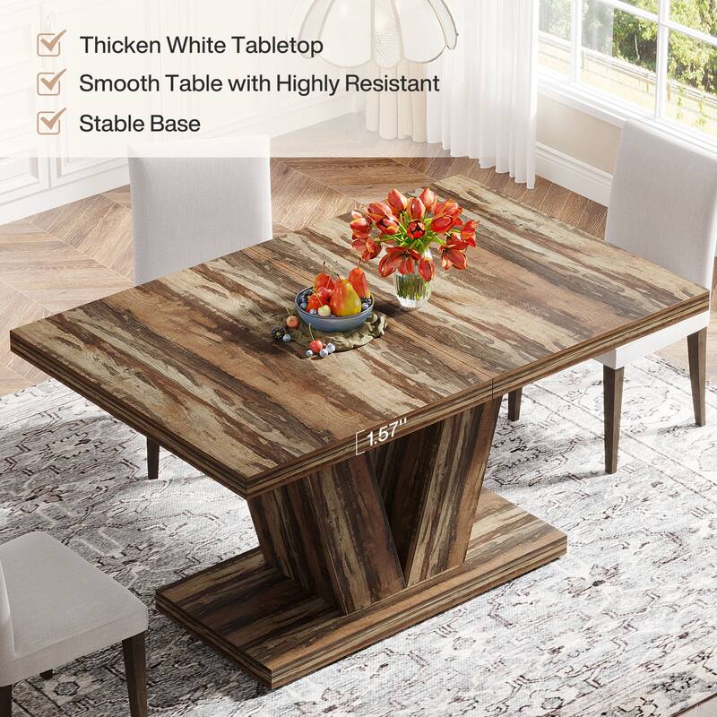 47” Farmhouse Small Rectangle Dining Table for Kitchen Dining Room