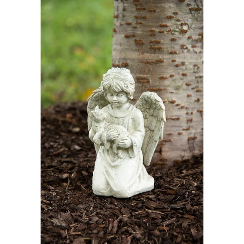 Cherub With Cat Figurine