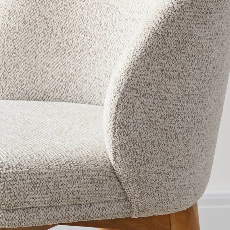 Upholstered Barrel Dining Chair With Solid Wood Legs (Set of 2)