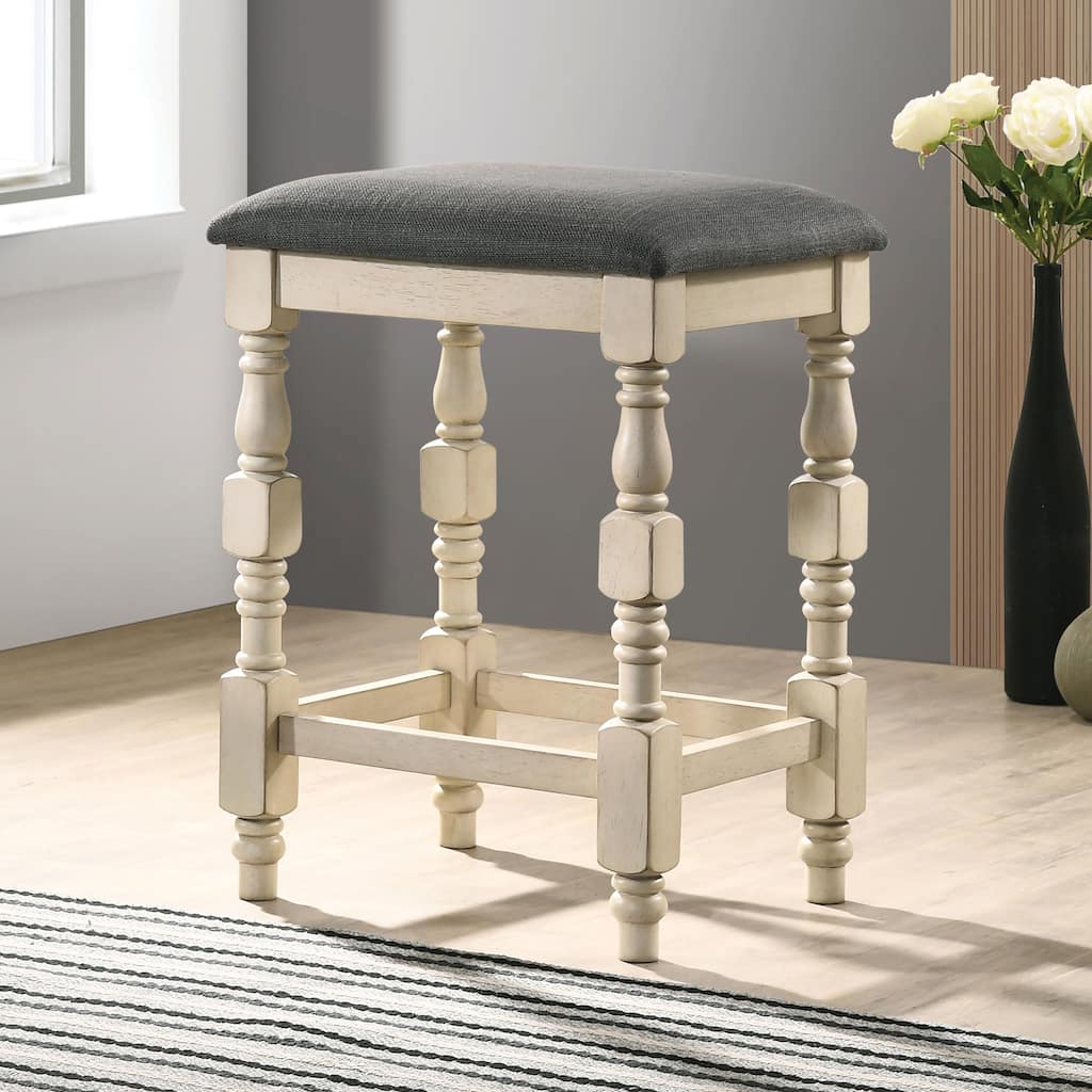 Graypath Transitional Ivory Counter Height Stool (Set of 2) by Furniture of America