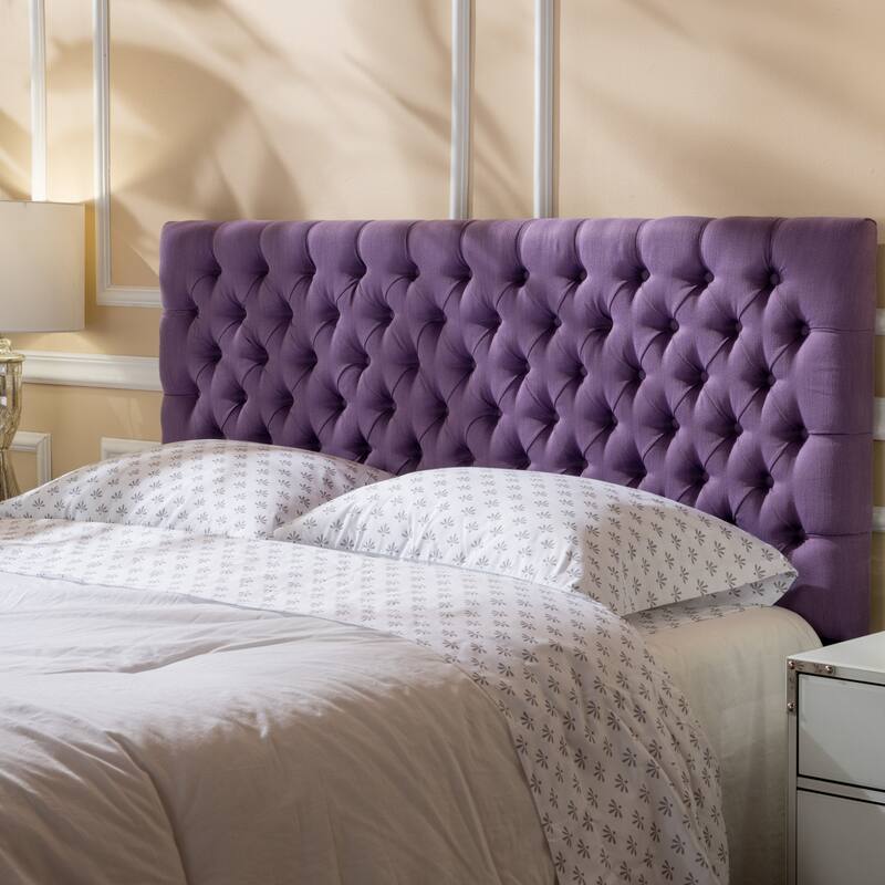 Roomfitters Adjustable Fabric Headboard with Diamond Tufting for Queen and Full Size Bed, Beige