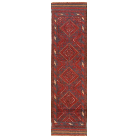 ECARPETGALLERY Hand-knotted Tajik Caucasian Red Wool Rug - 2'0 x 8'1