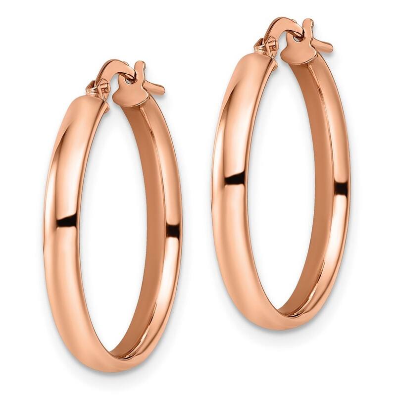 Curata 10k Rose Gold Italian Polished 23x3mm Classic Hoop Earrings