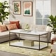 preview thumbnail 4 of 18, Caffoz Tall Center Table Coffee Table with Storage Shelf