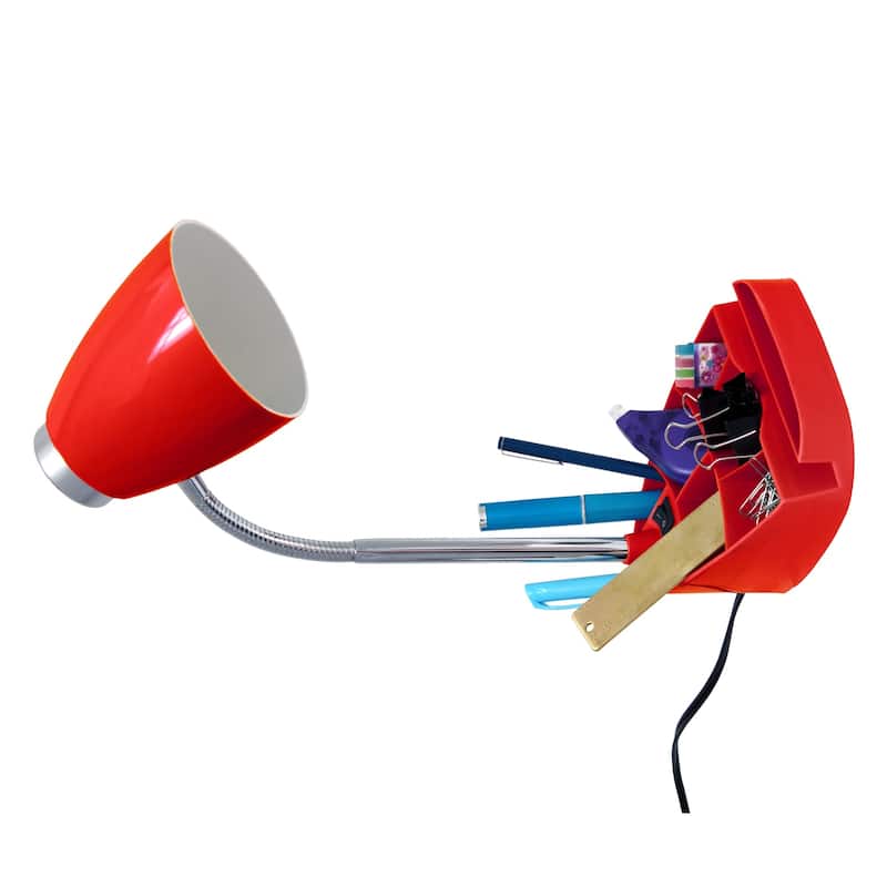 Gooseneck Organizer Desk Lamp with iPad Stand - 18.5" - Red