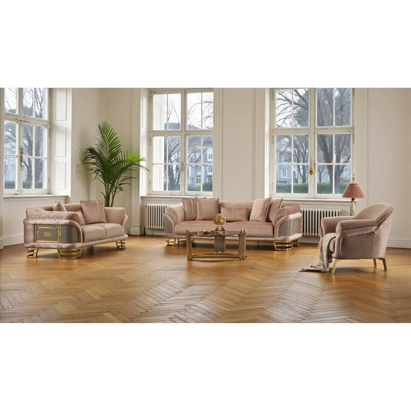 Holloway 3 Pieces Living Room Sets 1 Sofa 1 Loveseat 1 Chair - Beige