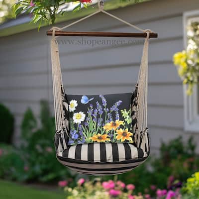 Magnolia Casual Swing Set 4 piece - True Black Stripe w/ Garden Meadow 1