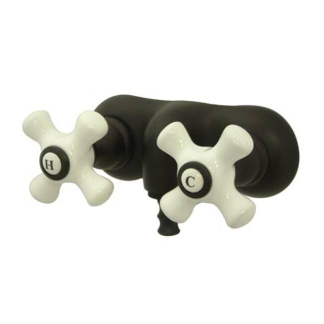 Elements Of Design Double Handle Wall Mounted Clawfoot Tub Filler with - Oil Rubbed Bronze