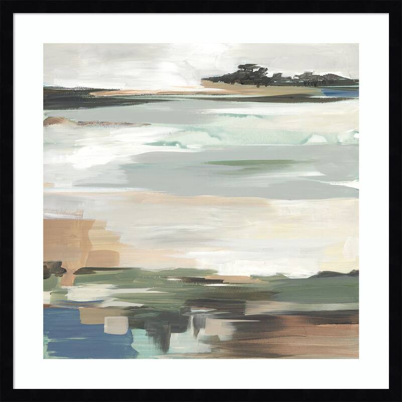 Tranquil Shoreline Reflections No. 1 by Lera Wood Framed Wall Art Print