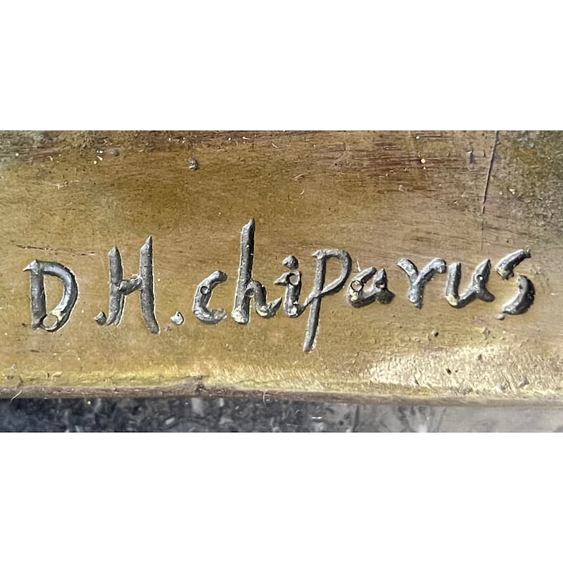 Bronze Art Nouveau Deco Sculpture Deco Girl W/ Parrot By Chiparus Home Decor