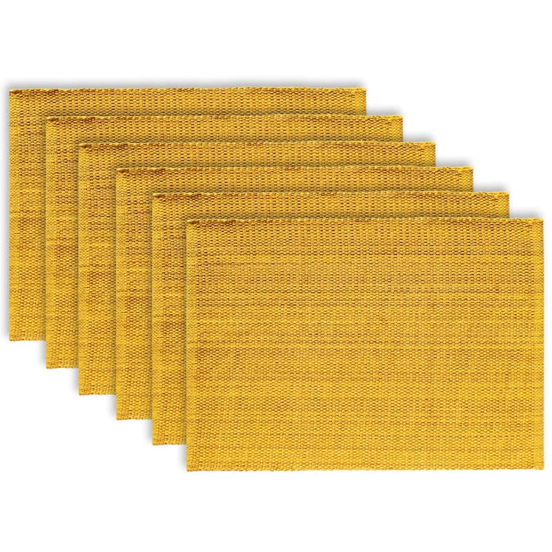 Fabstyles Casual Classic Cotton Placemat Set of 6 - 13x19 - Set of 6 - Dijon