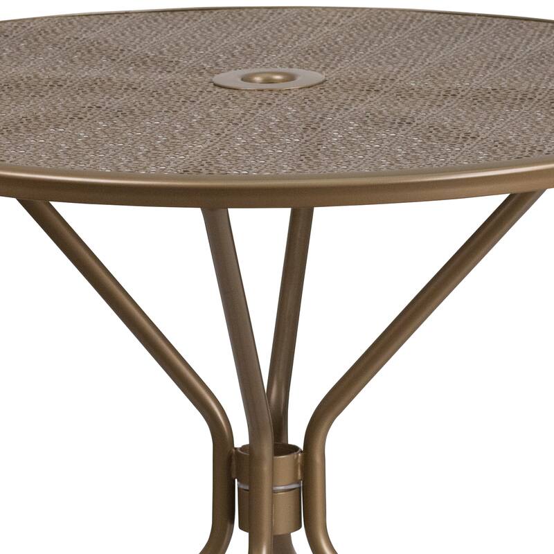 35.25'' Round Indoor-Outdoor Steel Patio Table - 32.5"