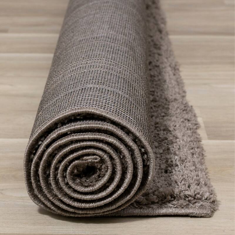 Brooklyn Collection - Taupe Shag Indoor Rug