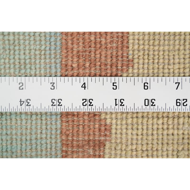 Hand Knotted Oriental 100% Wool Carpet Modern Geometric Oranges & Rust Gabbeh Area Rug - 14' 1'' X 9' 11''