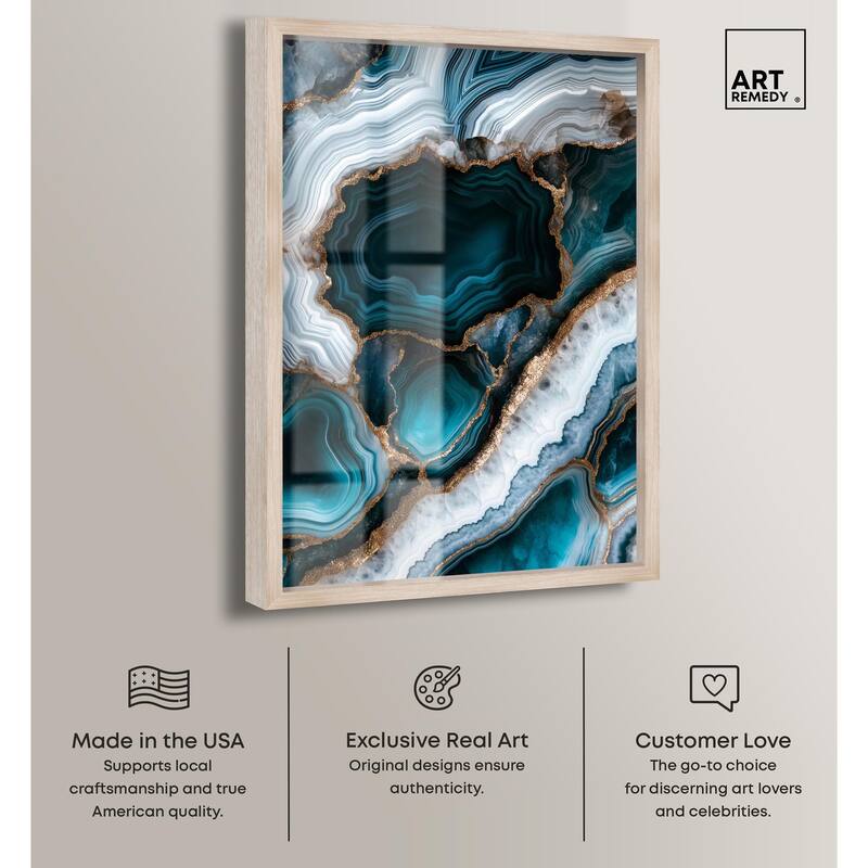 Teal Tectonic I Shadowbox by Art Remedy