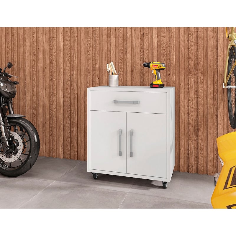Manhattan Comfort Eiffel Mobile Garage Cabinet (Set of 2)