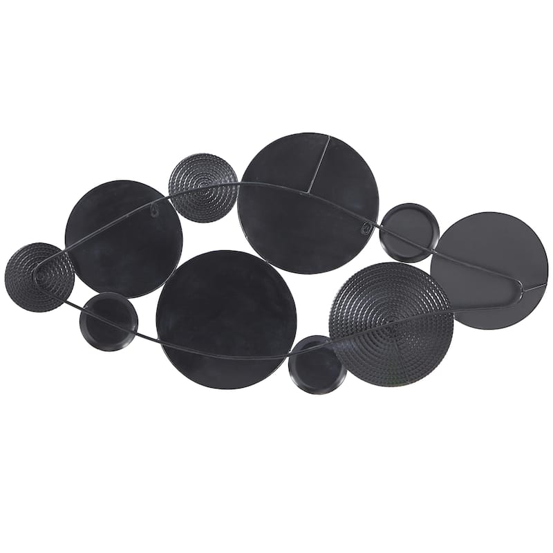 Metal Plate Home Wall Decor with Intricate Patterns - Black or Blue - CosmoLiving by Cosmopolitan