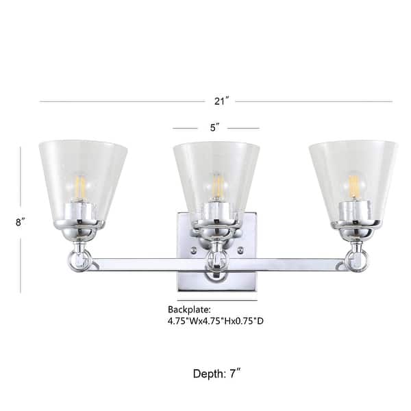 dimension image slide 3 of 5, August Hurricane Metal/Glass Vanity, Chrome by JONATHAN Y