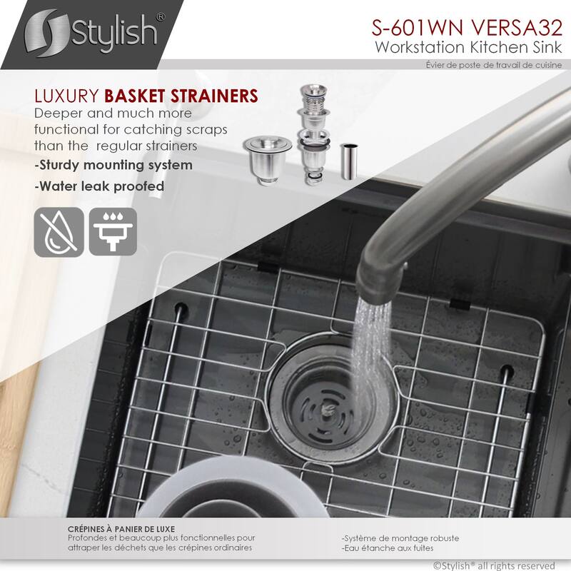 Undermount 32" Graphite Black Double-Bowl Kitchen Sink Handmade - 32" x 19" x 10"