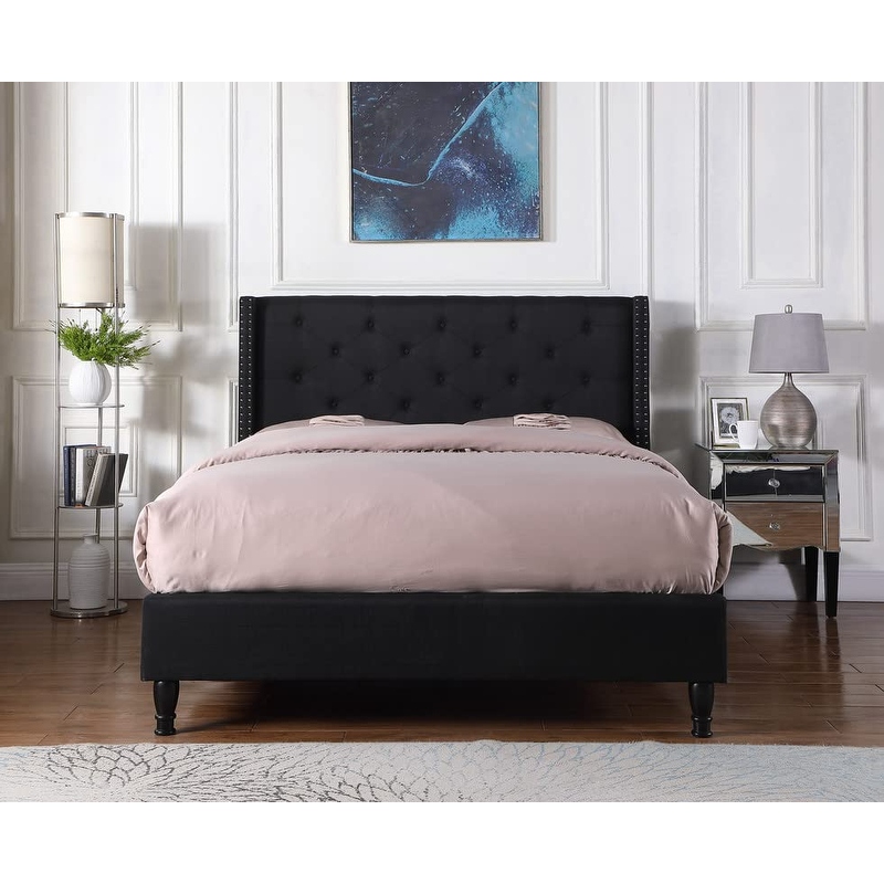 High profile bed shop frame with headboard