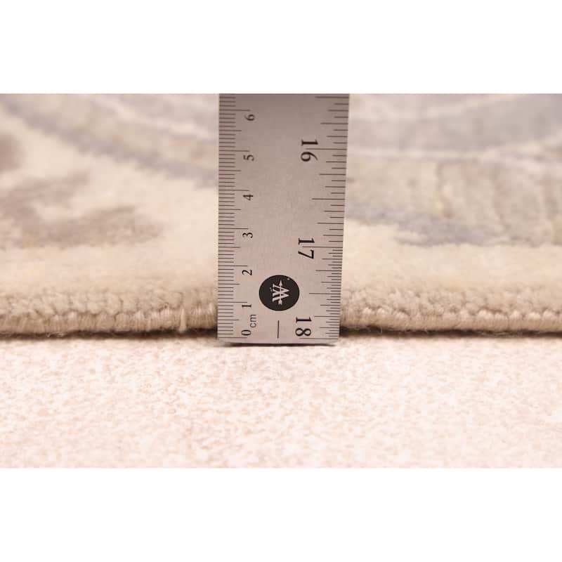 ECARPETGALLERY Hand-knotted Mirzapur Light Grey Wool Rug - 8'1 x 10'2
